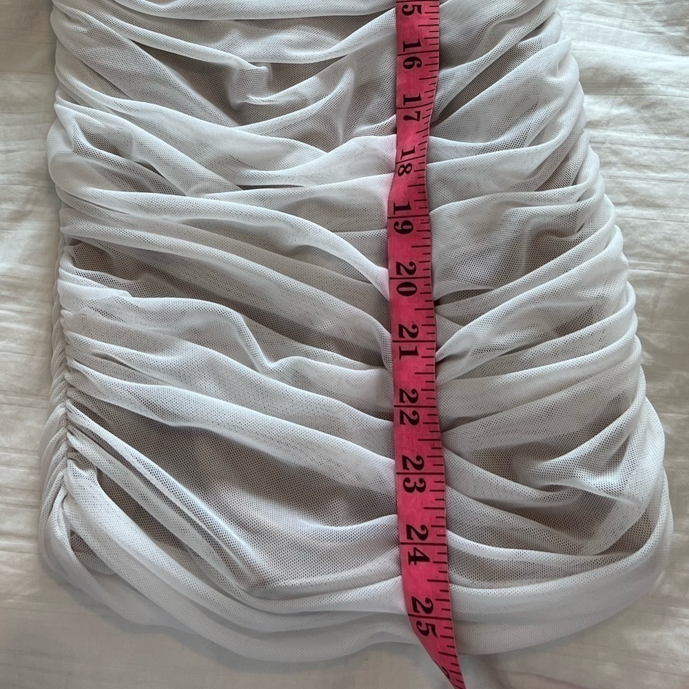 NOOKIE DITA MESH MINI DRESS - WHITE/NUDE NWT - Picture 16 of 16